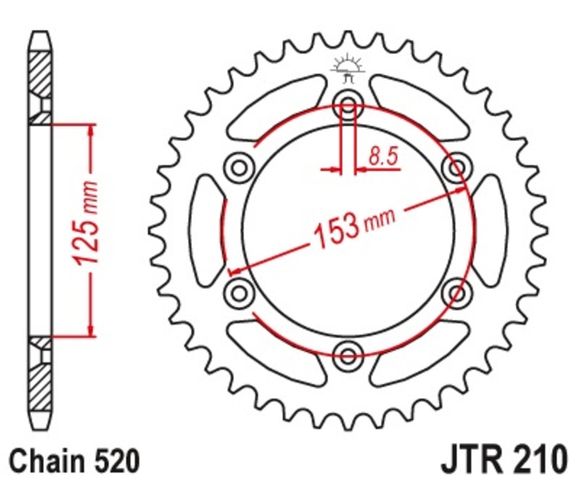 Couronne JT. acier standard 210 - 520Ref : JTC00199A / 1075482003