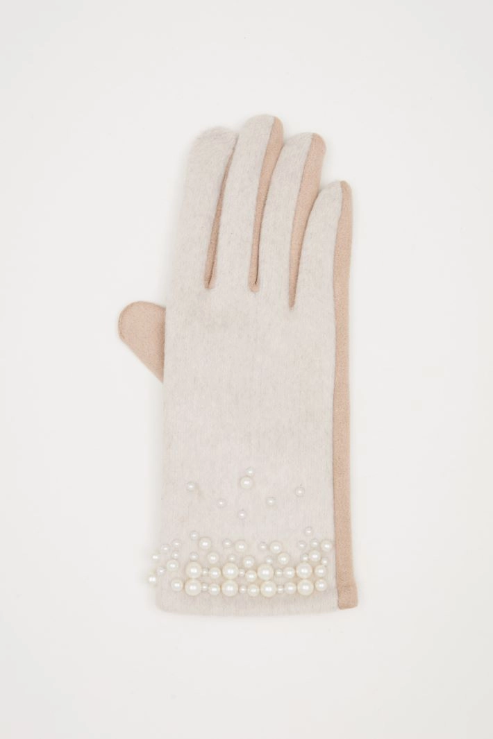 Beaded gloves - SAND