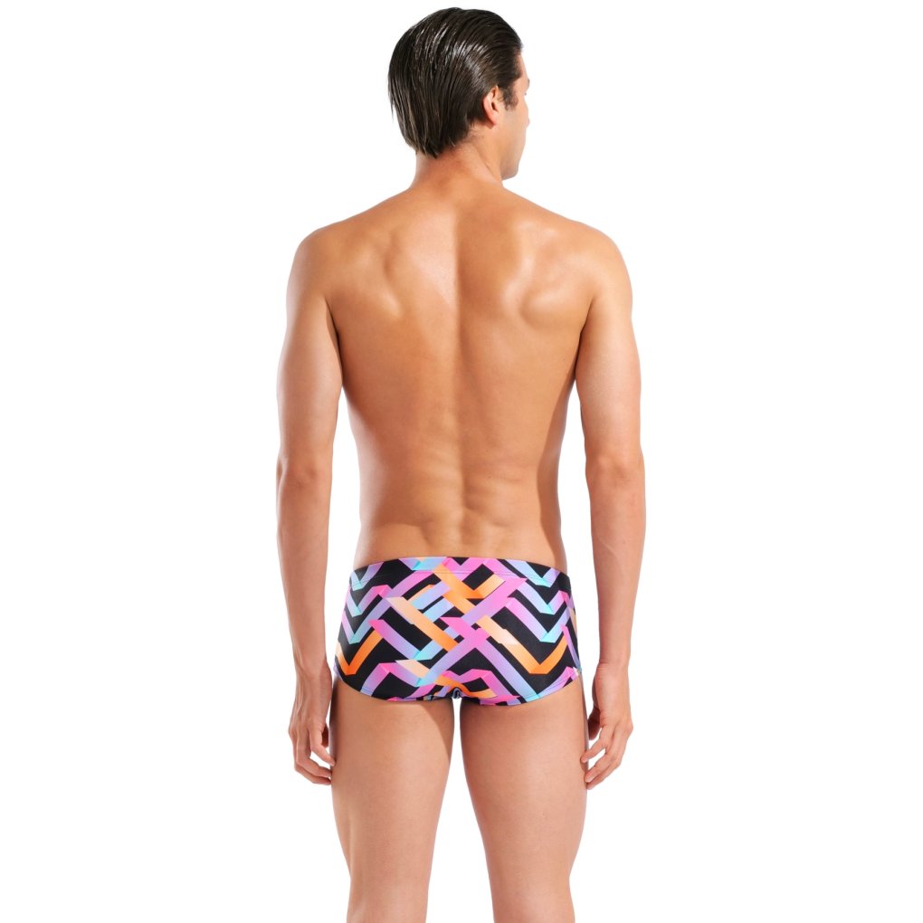 arena Performance Texture Low-Waist Swim Shorts Men - Black Multi