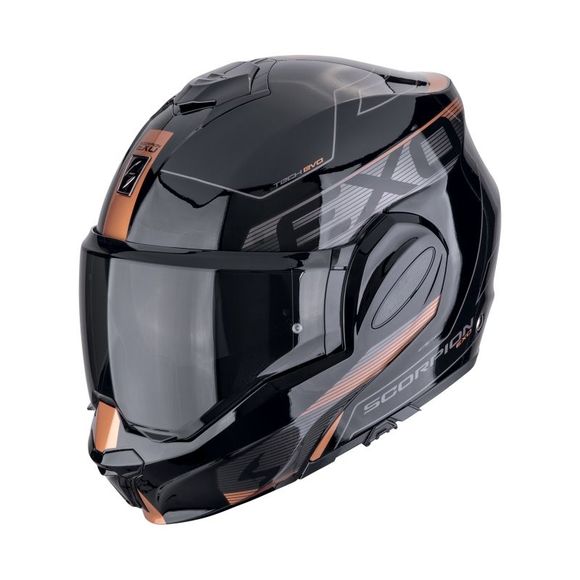 Casque modulable Scorpion Exo EXO-TECH EVO - TRAVELLER - Noir / MarronRef : SC1156