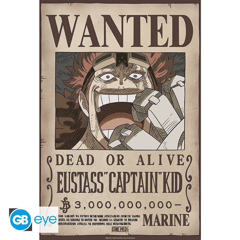 ONE PIECE Poster Wanted Kid Wano (52x38cm)