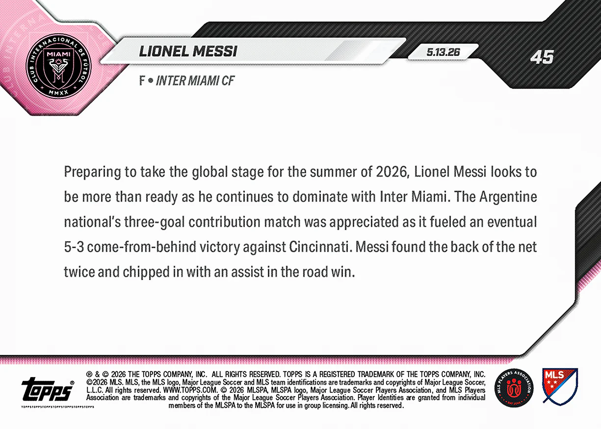 Lionel Messi - 2026 MLS Topps NOW® - Card 45 - PR: 3568