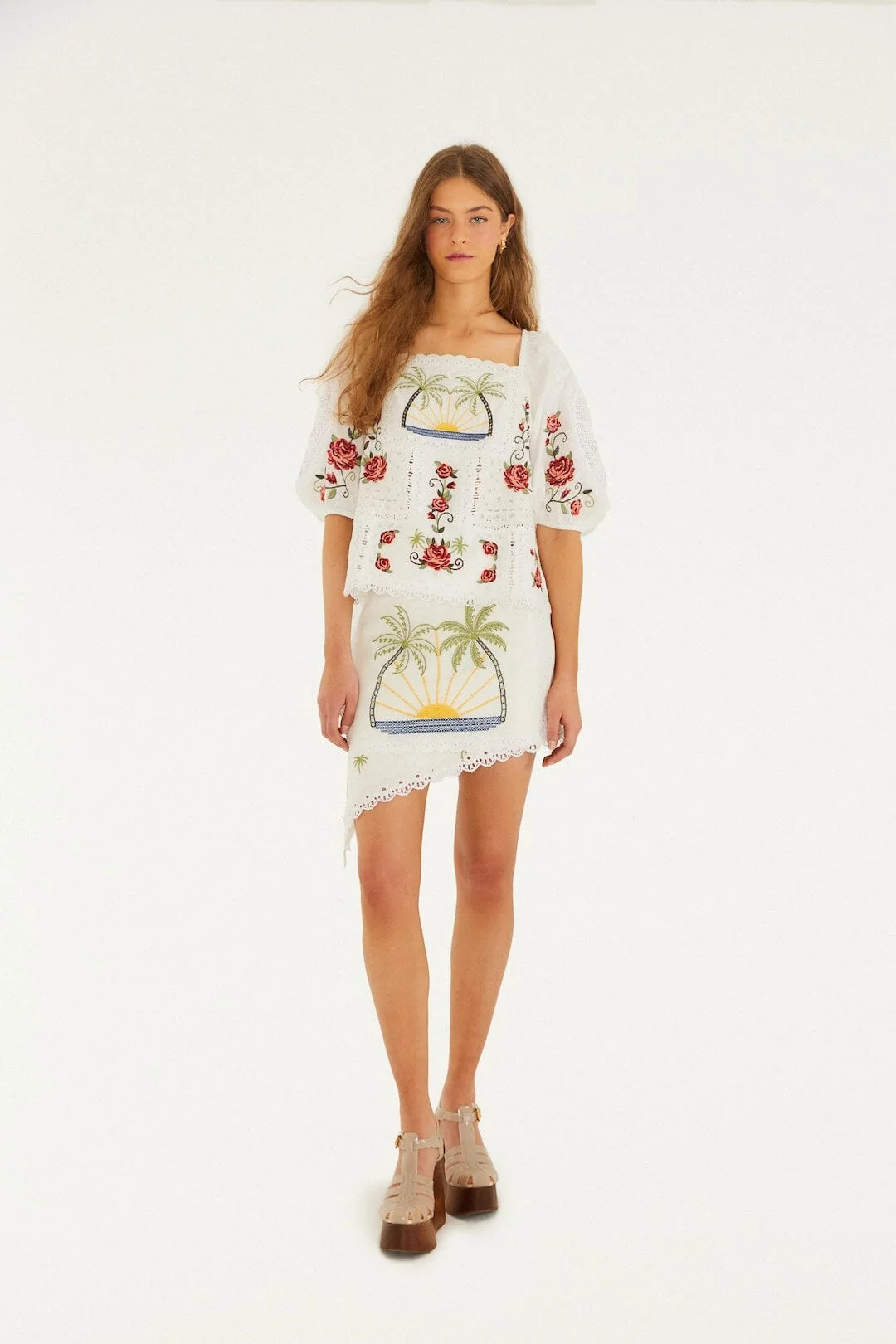 Off-White Tropi Scarf Embroidered Mini Skirt