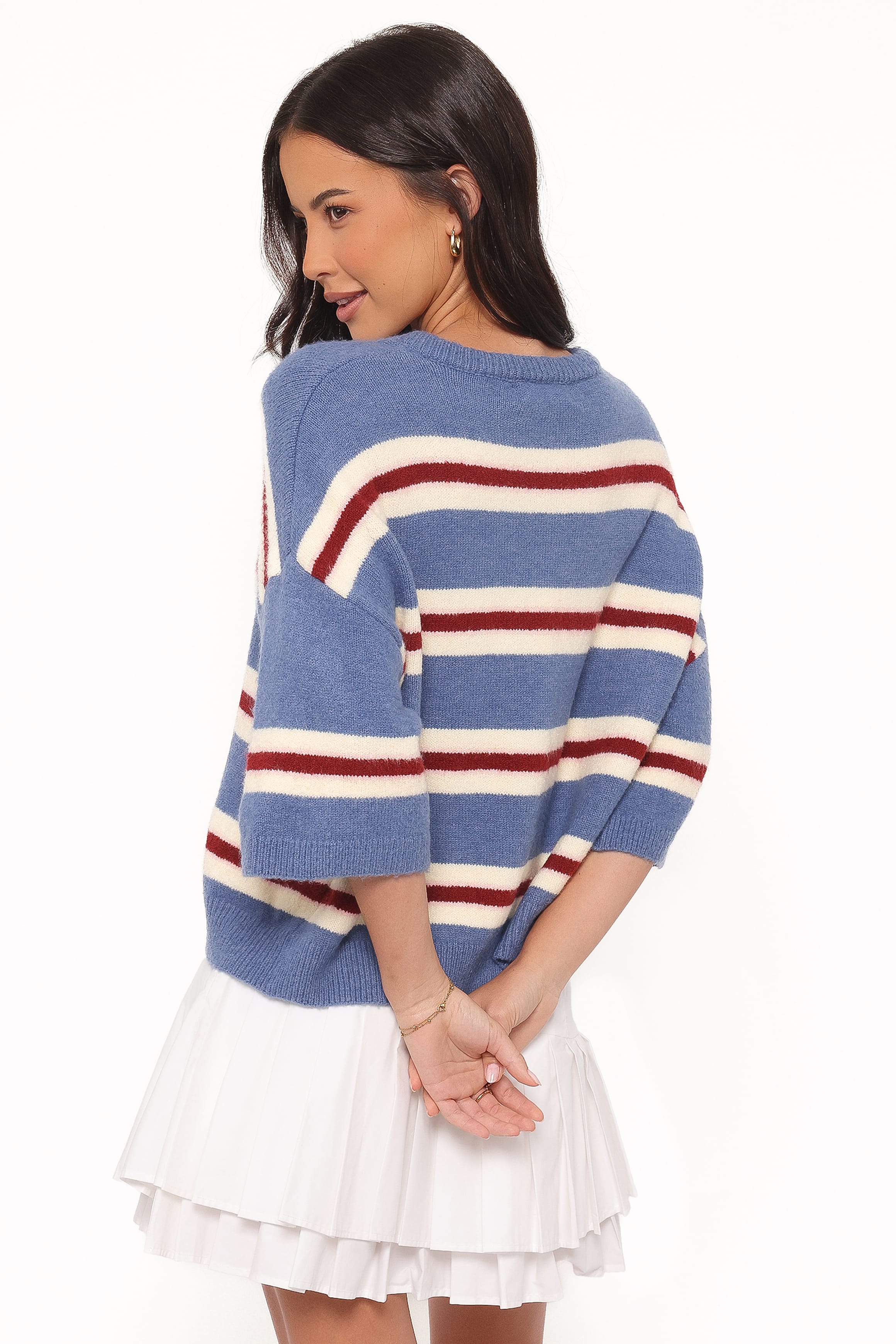 Lilith Knit Top - Blue Stripe