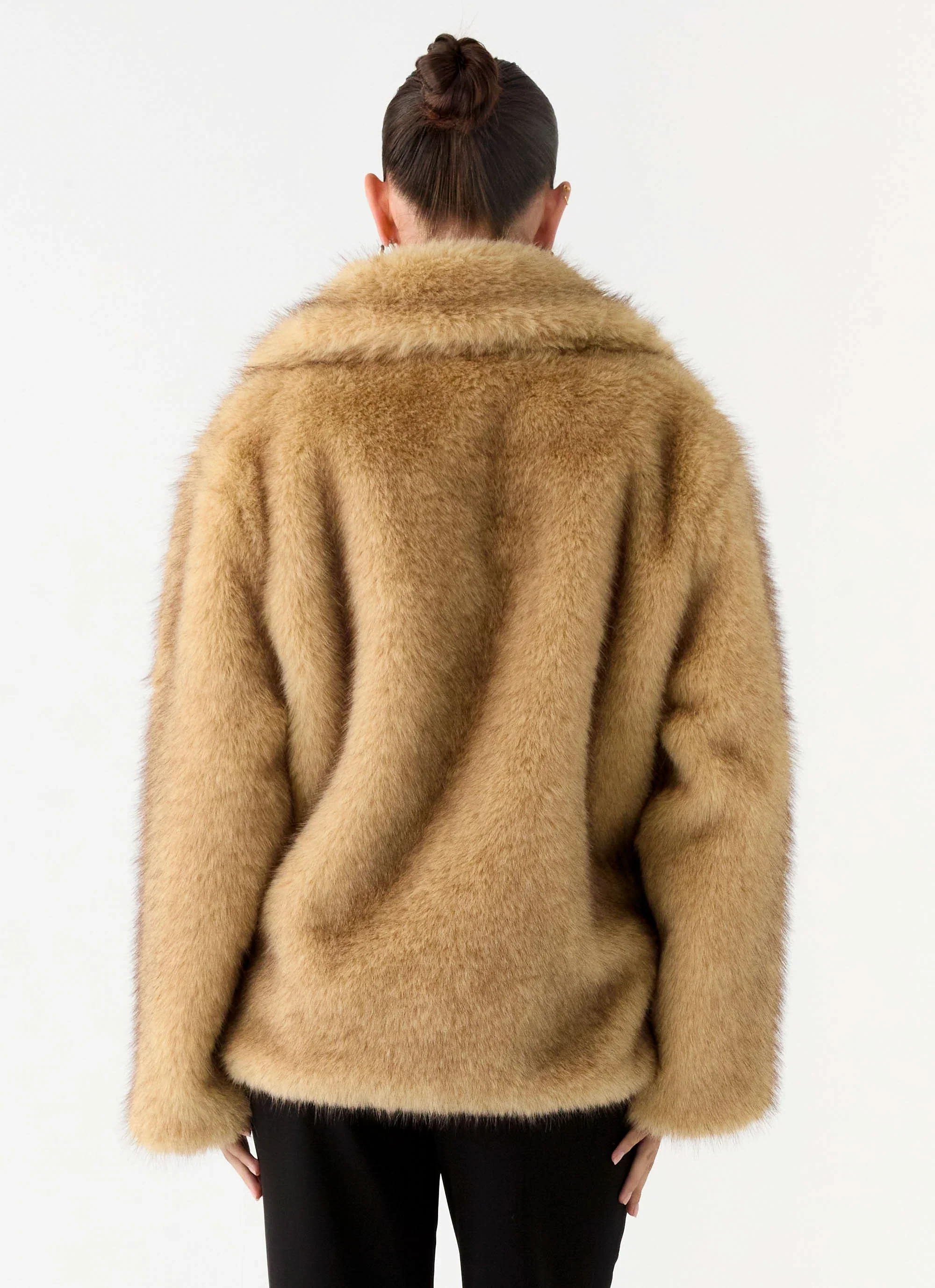 Milika Faux Fur Coat - Beige
