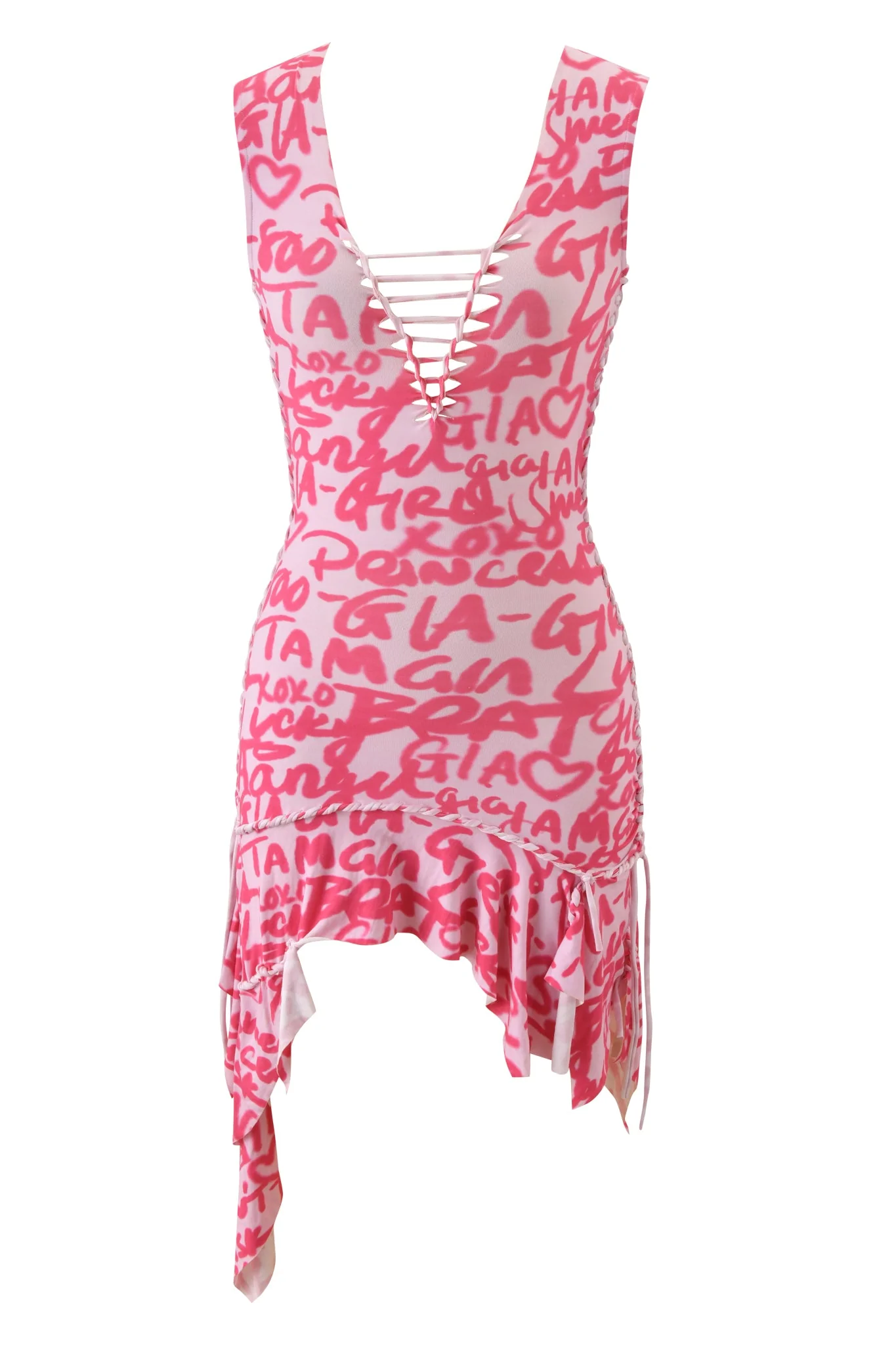 Honey Macrame Mini Dress - Pink Writing On The Wall