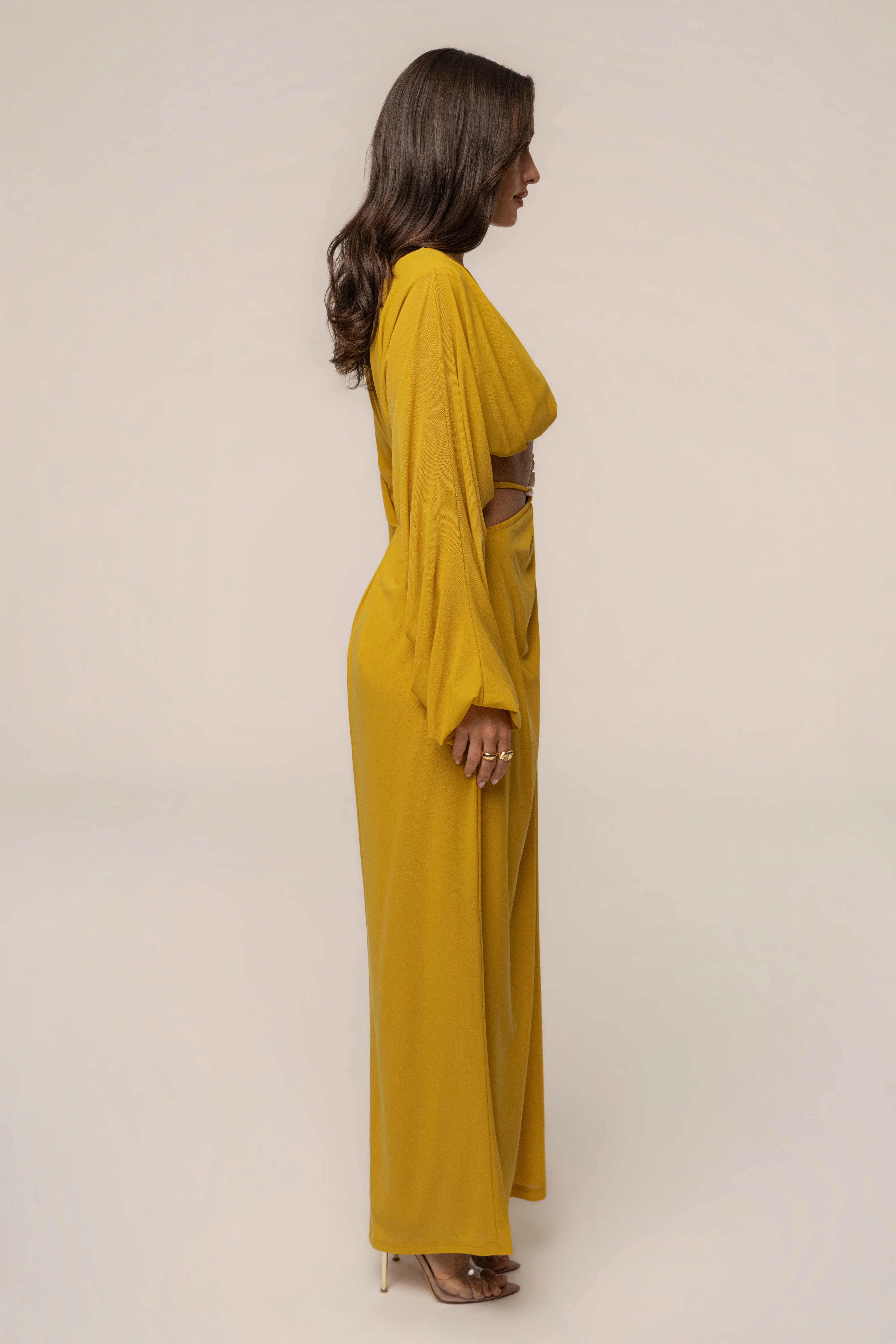 Mustard Selene Draped Top