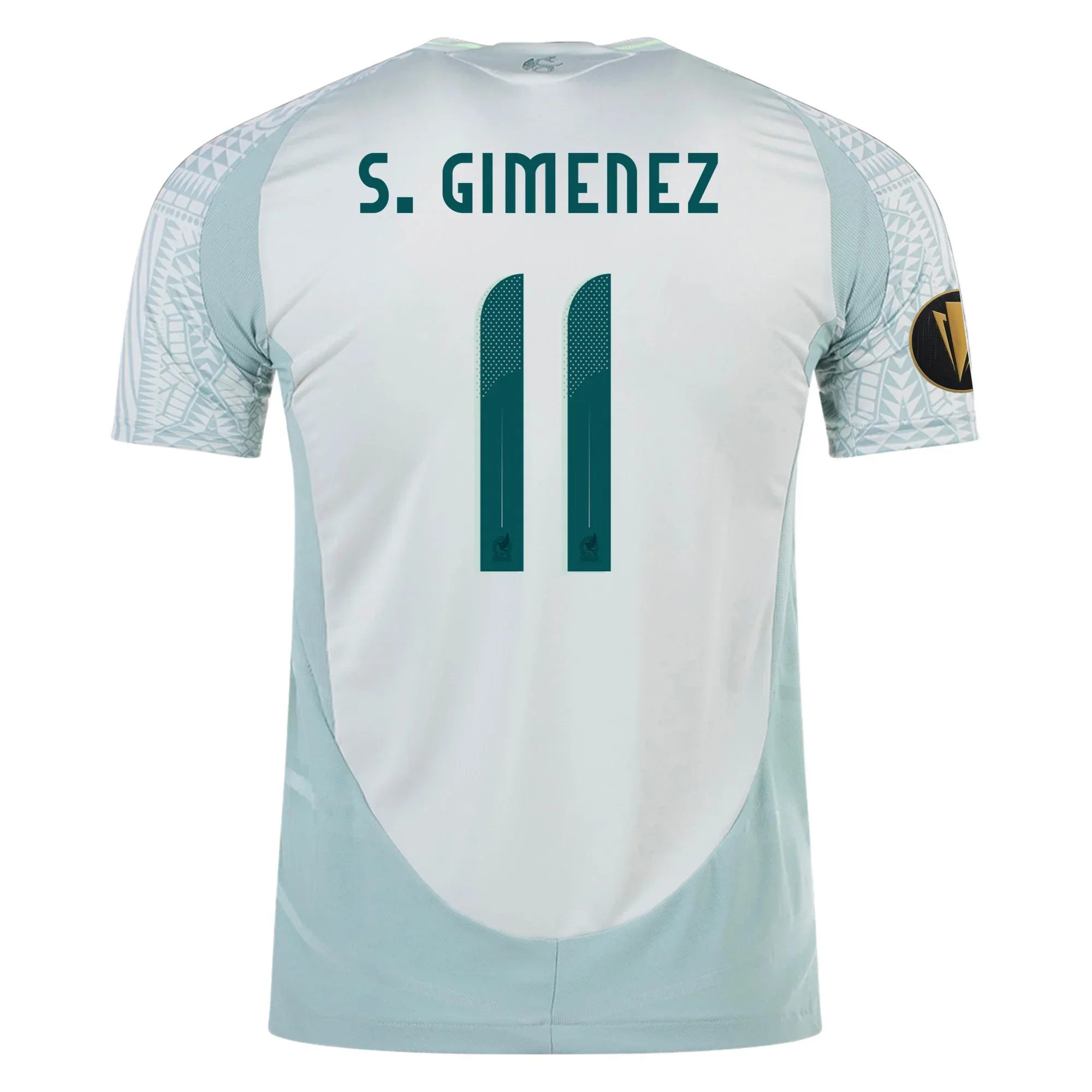 Santi Gimenez Mexico Authentic Away Jersey 24/25 w/ Gold Cup 2025 Patches (Linen Green)