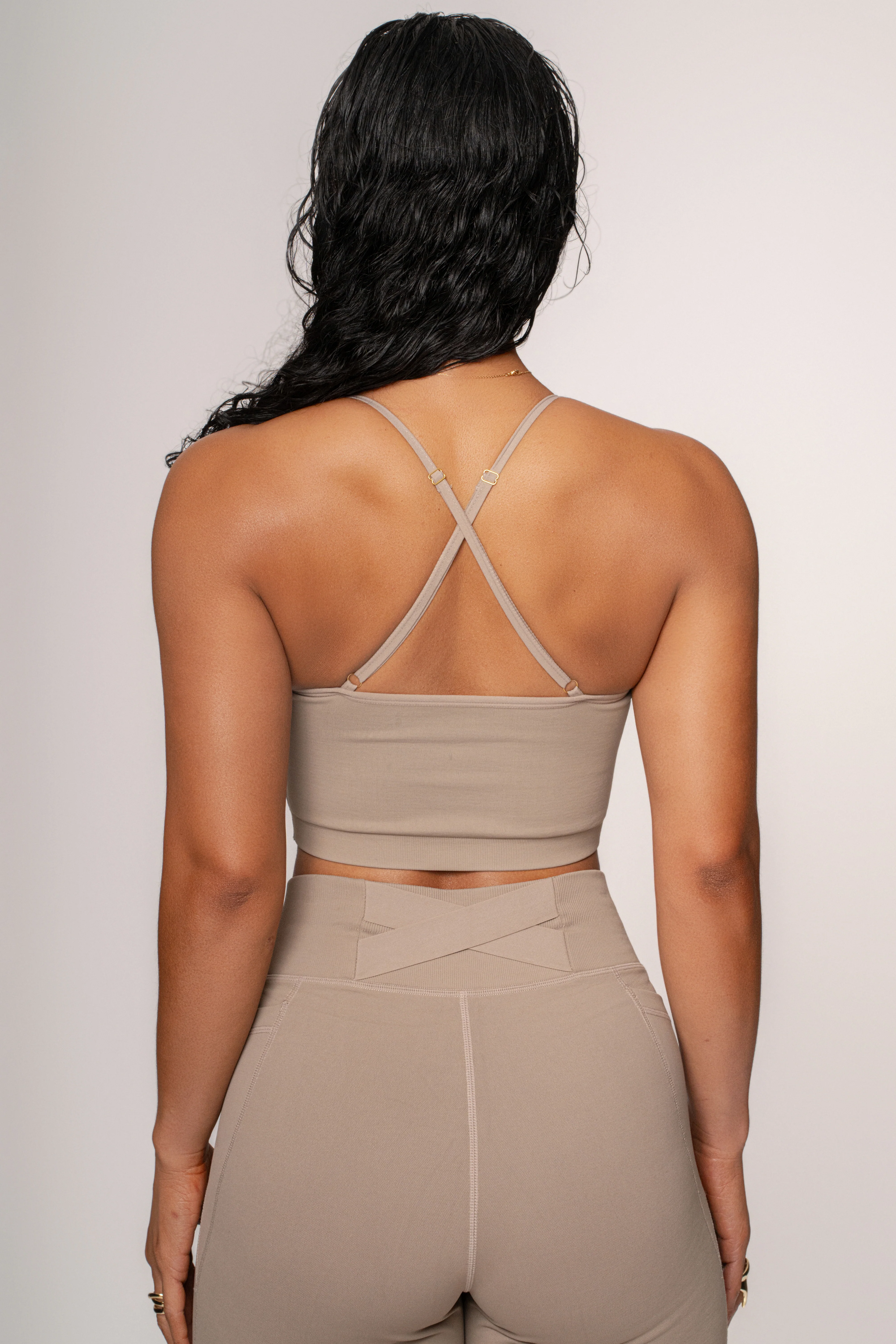 Beige Active Crop Top