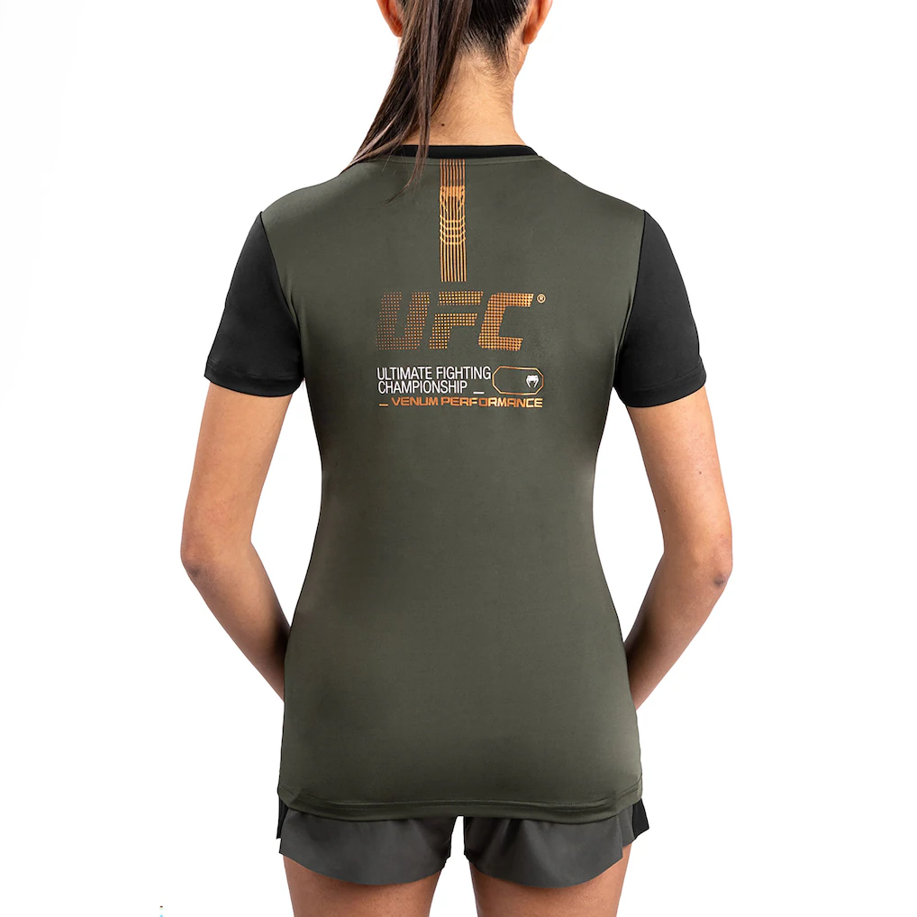 UFC Adrenaline by Venum Fight Week Dry-Tech T-shirt - Khaki/Bronze - Womens