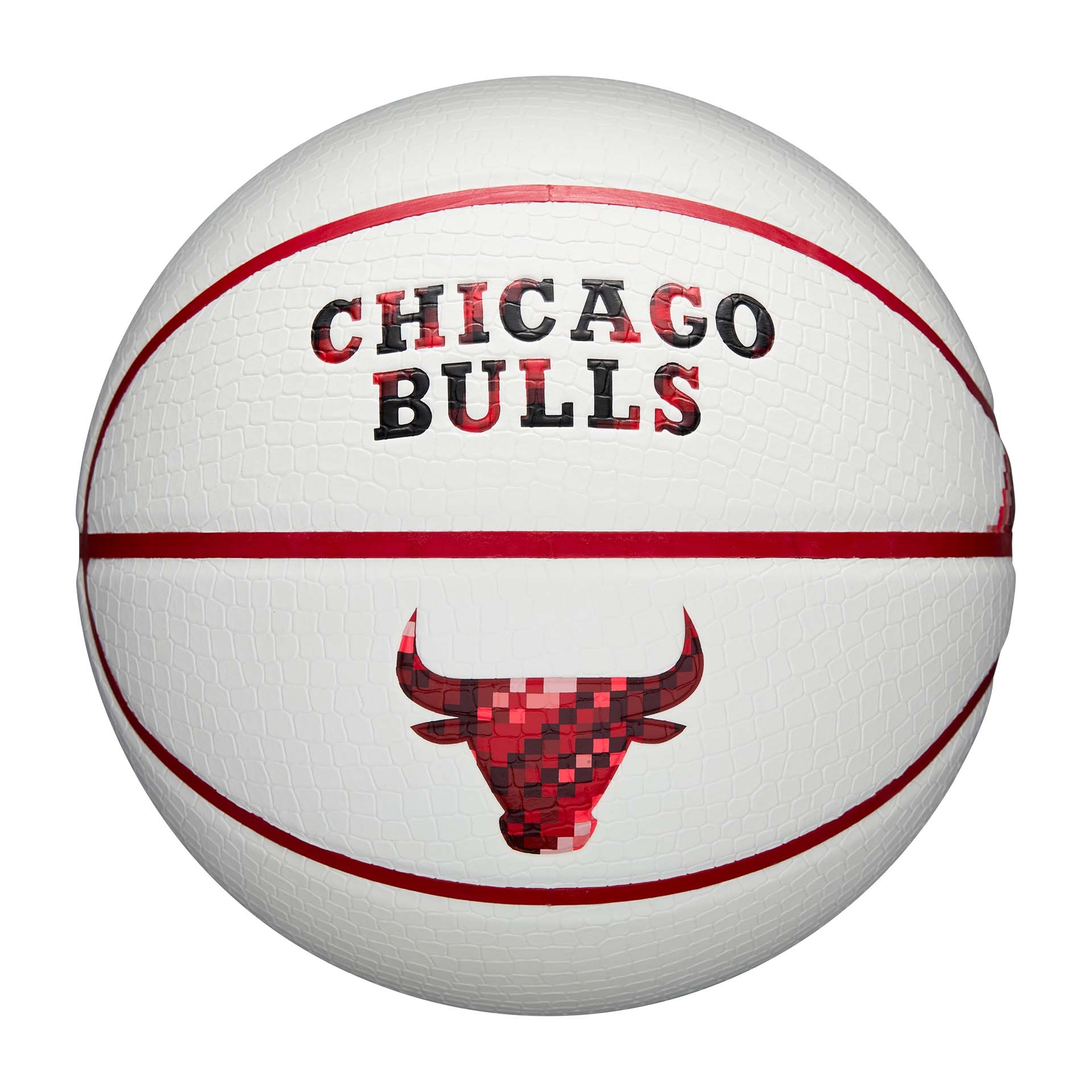 Chicago Bulls Pixel NBA Basketball White (Size 7)