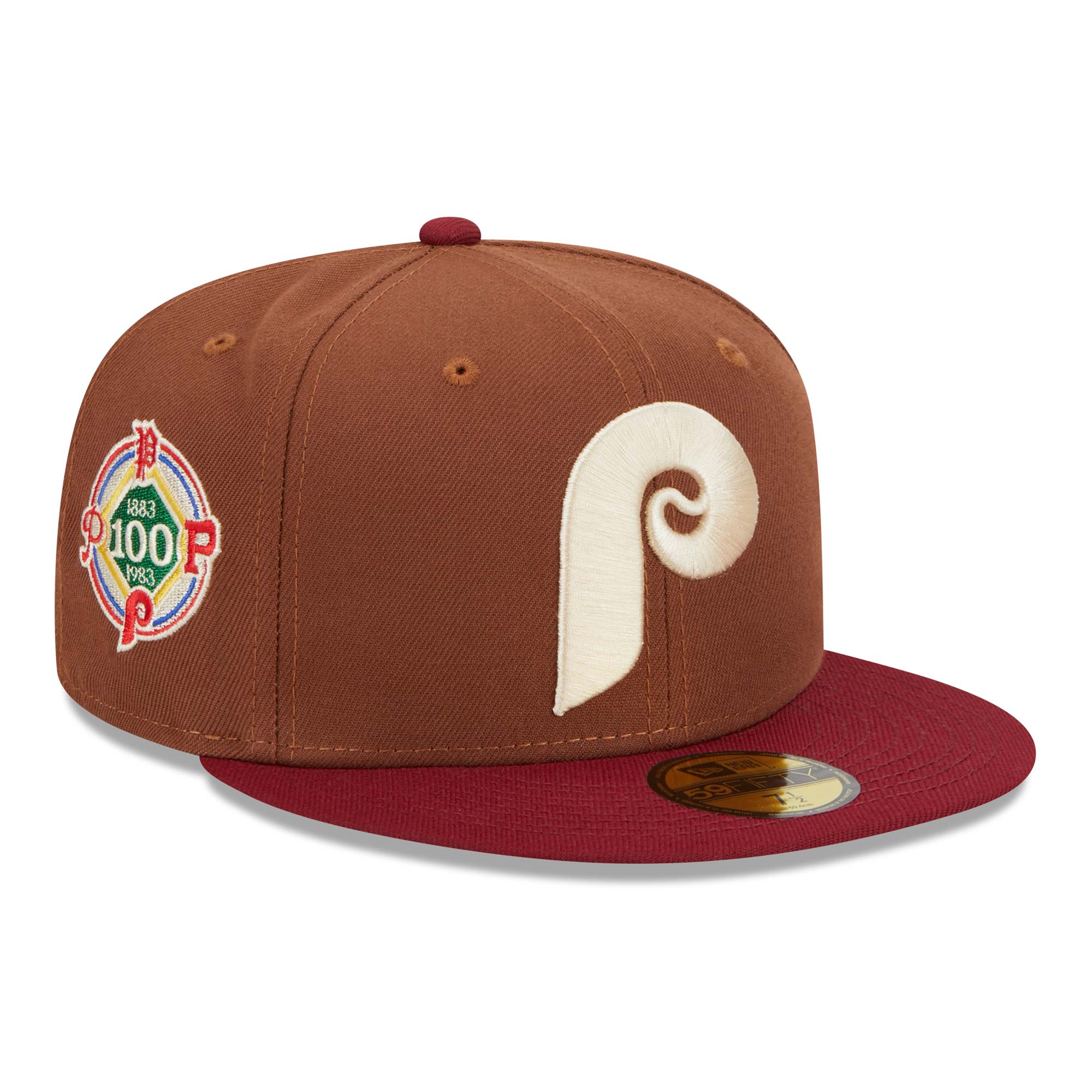 Philadelphia Phillies Harvest New Era 59FIFTY Fitted MLB Cap Brown