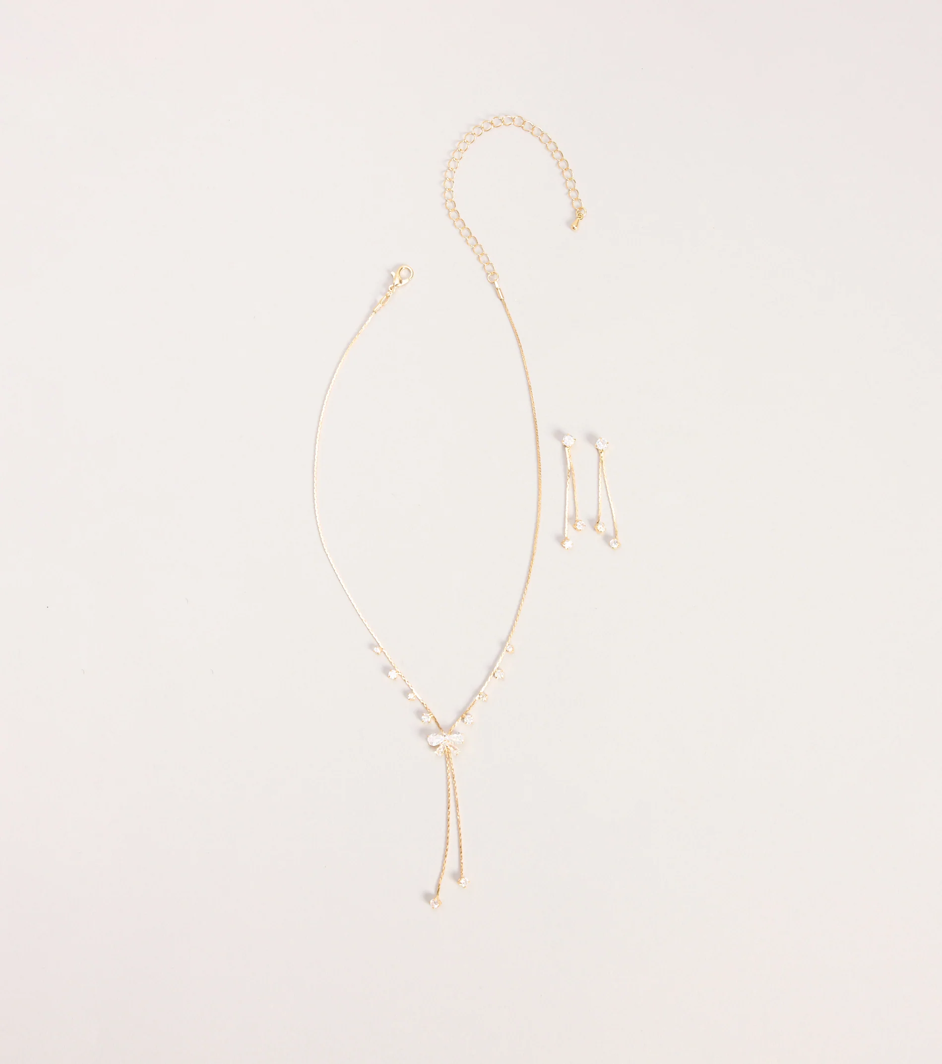 Tied To Shine Necklace And Earrings Set