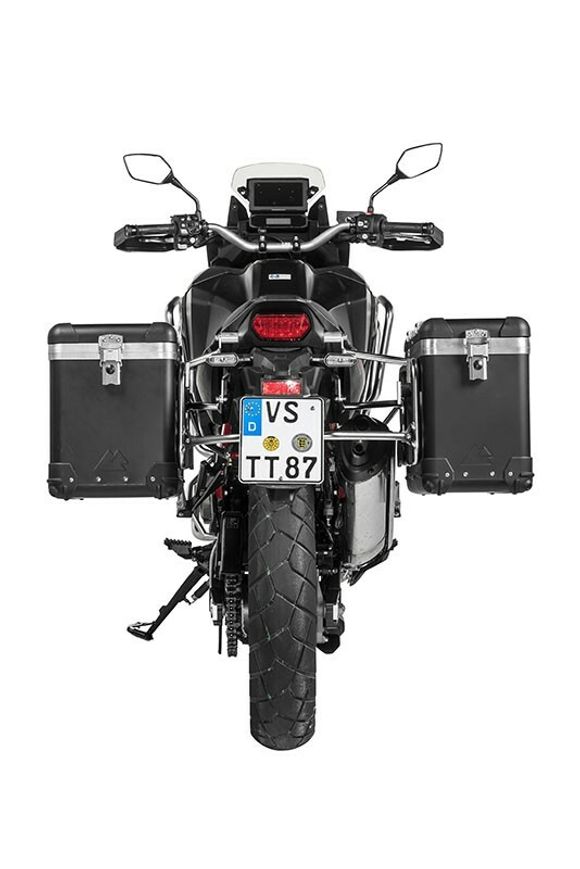 Touratech ZEGA Pro 38/45 suitcase - Gray support included - Black anodizedRef: Trt01775A / 01-403-5737-0