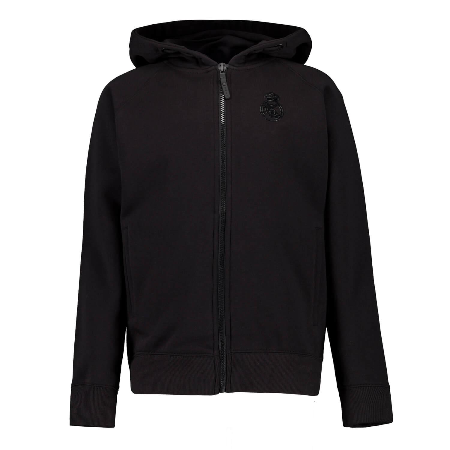 Kids Blackout Hoodie Globe Backprint Black Real Madrid