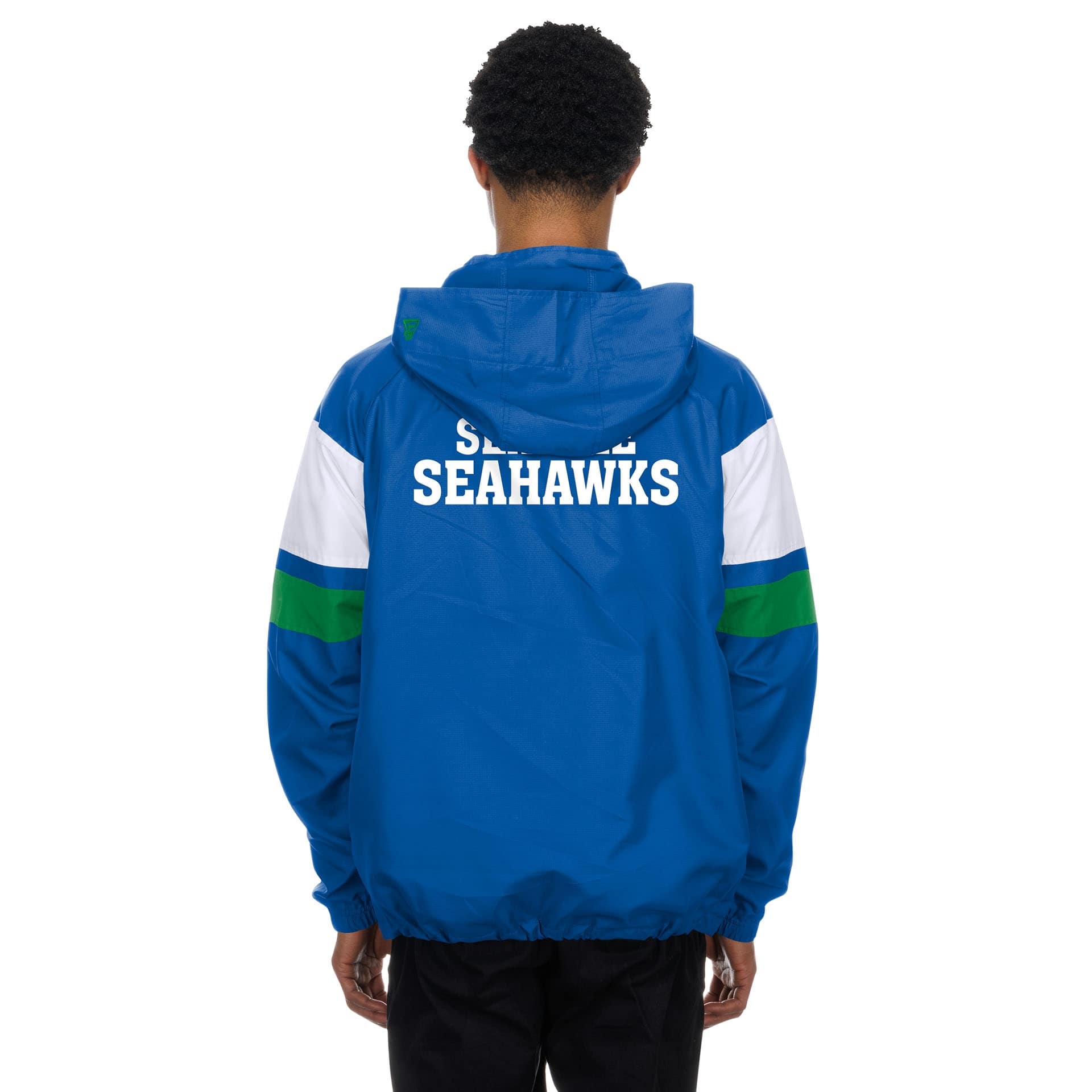 Seattle Seahawks NFL Quarter Zip Windbreaker Jacket Blue