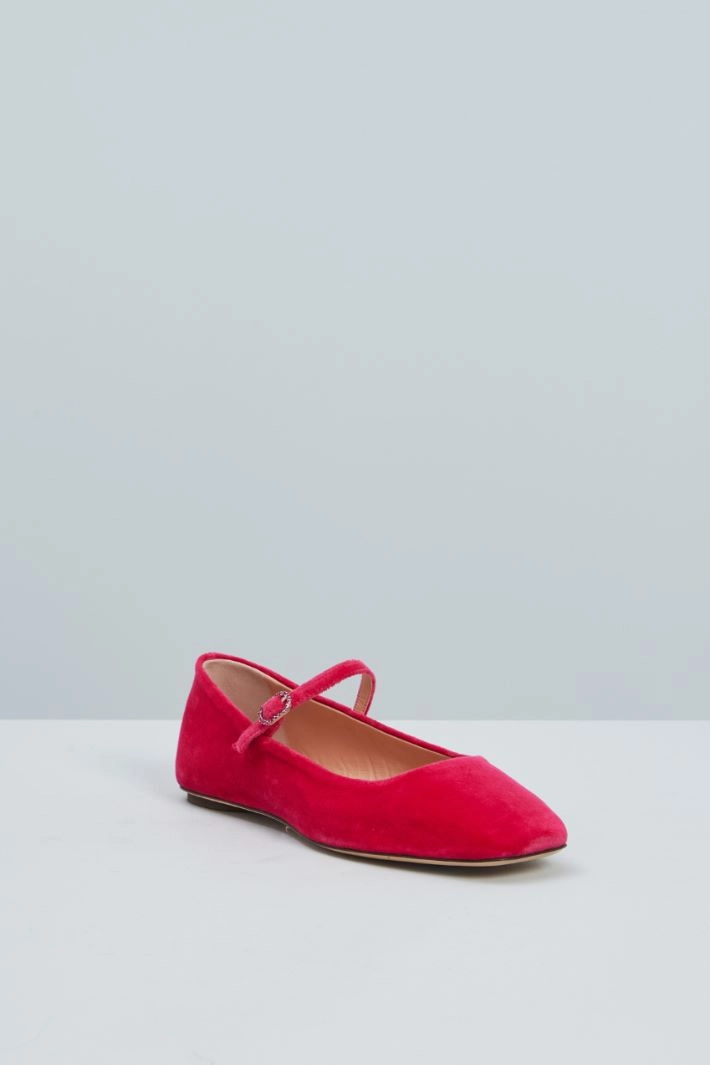 Velvet ballerinas - FUCHSIA