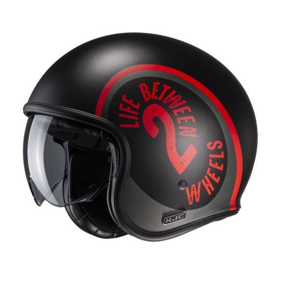 HJC V30 jet helmet - HARVEY - Black / RedRef: HJ0945