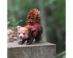 MAKE BUG Red Panda 3D Kraft Paper Puzzle B0013