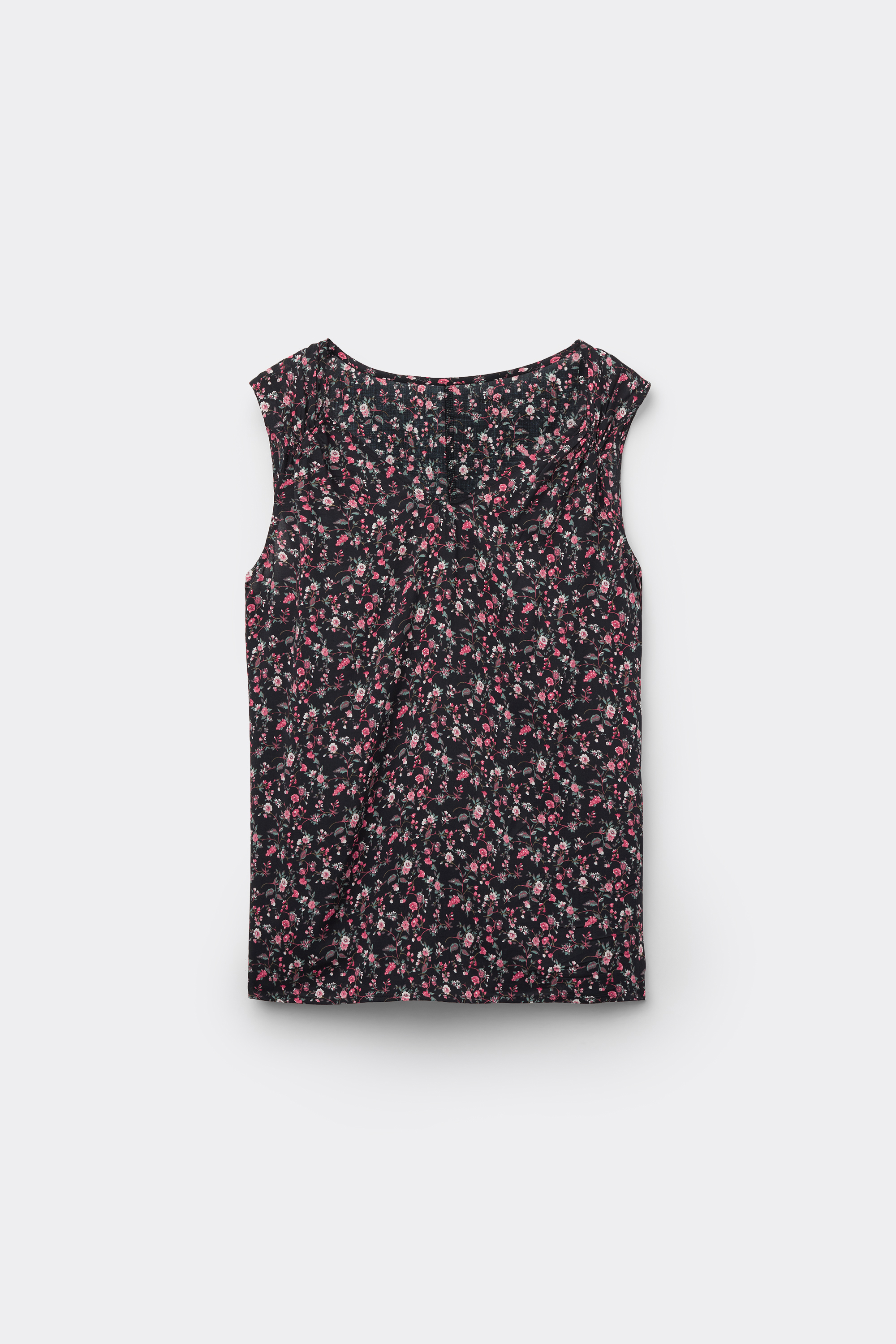 Viscose Camisole with Wide Shoulder Straps and Gathering