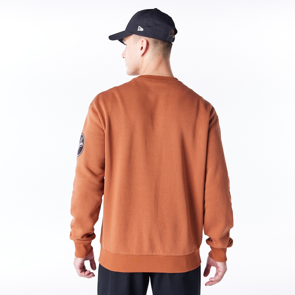 Los Angeles Dodgers Tartan Infill MLB Crewneck Sweater Brown