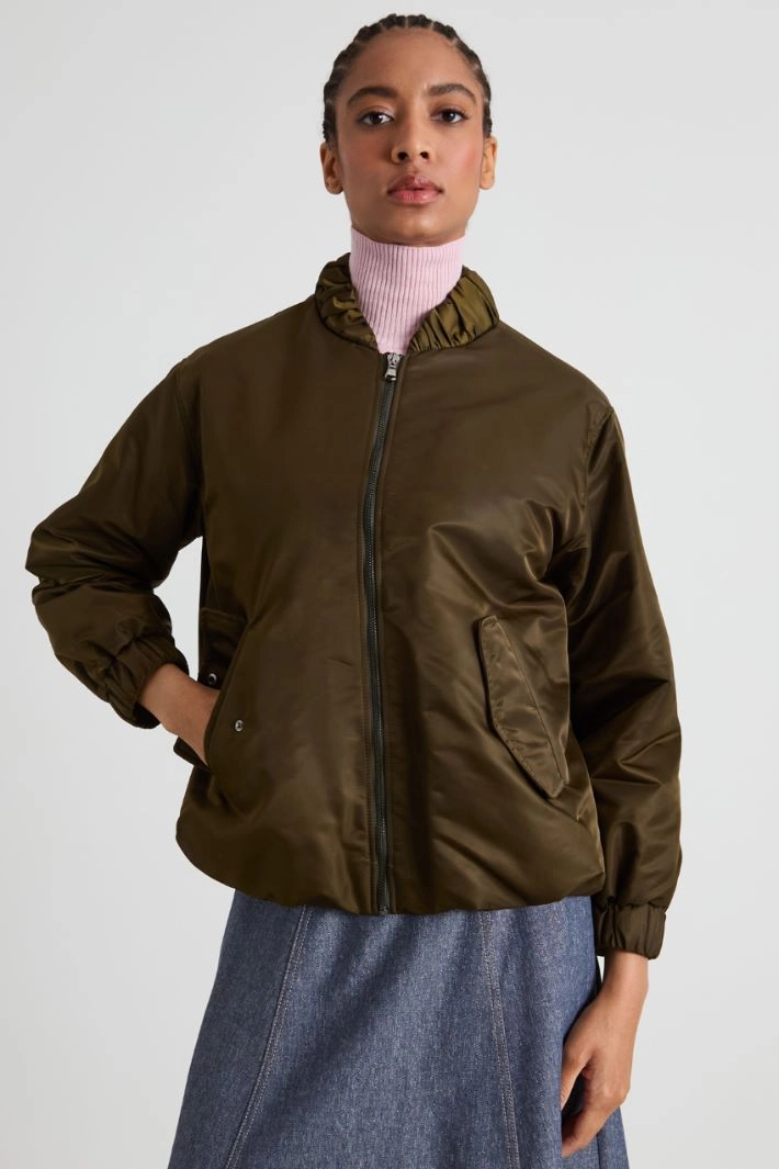 Waterproof duchesse bomber jacket - MILITAR GREEN