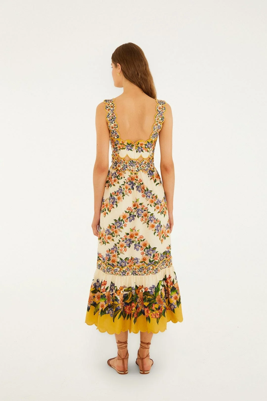 Sand Hilo Stripes Midi Dress