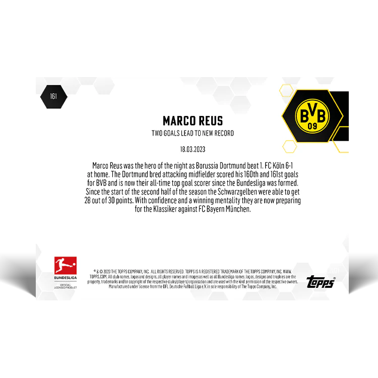 Topps UK - Two goals lead to new record - Bundesliga TOPPS NOW® Card #161