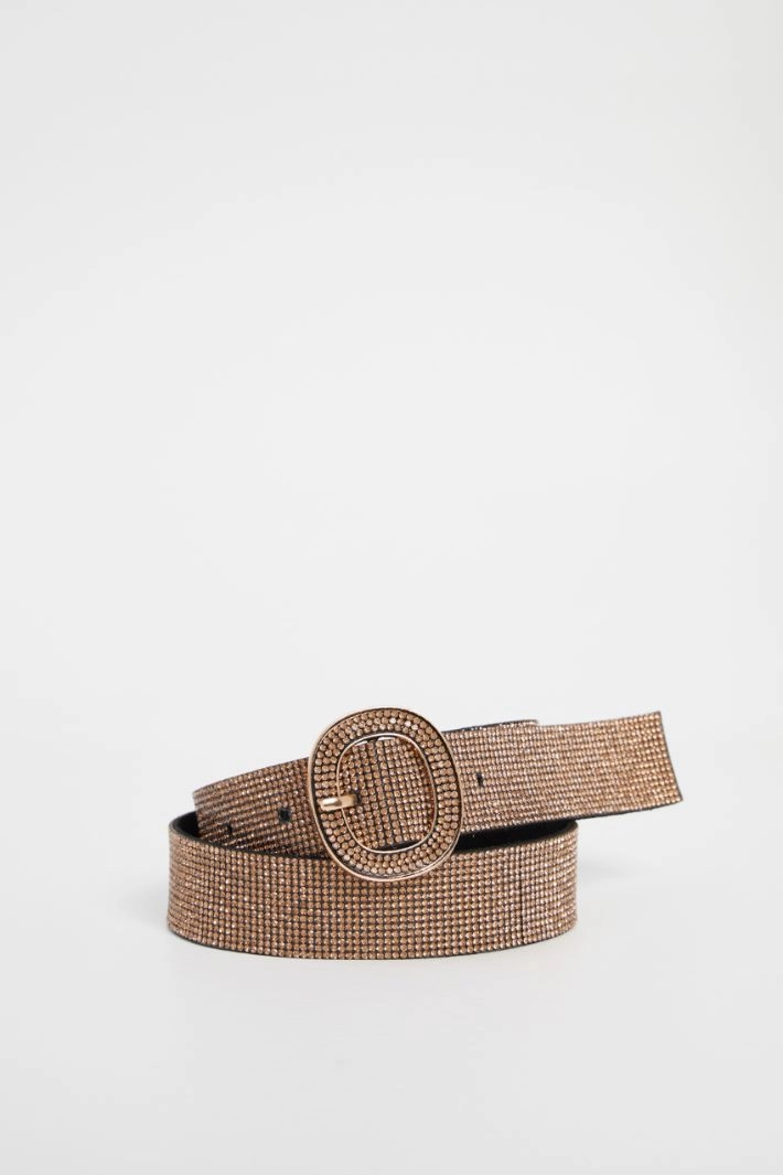 Belt with micro rhinestones - GOLD