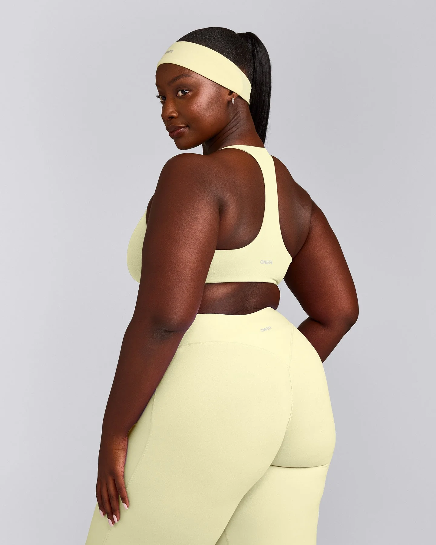 SoftMotion™ Bralette with Grey Logo | Pastel Yellow