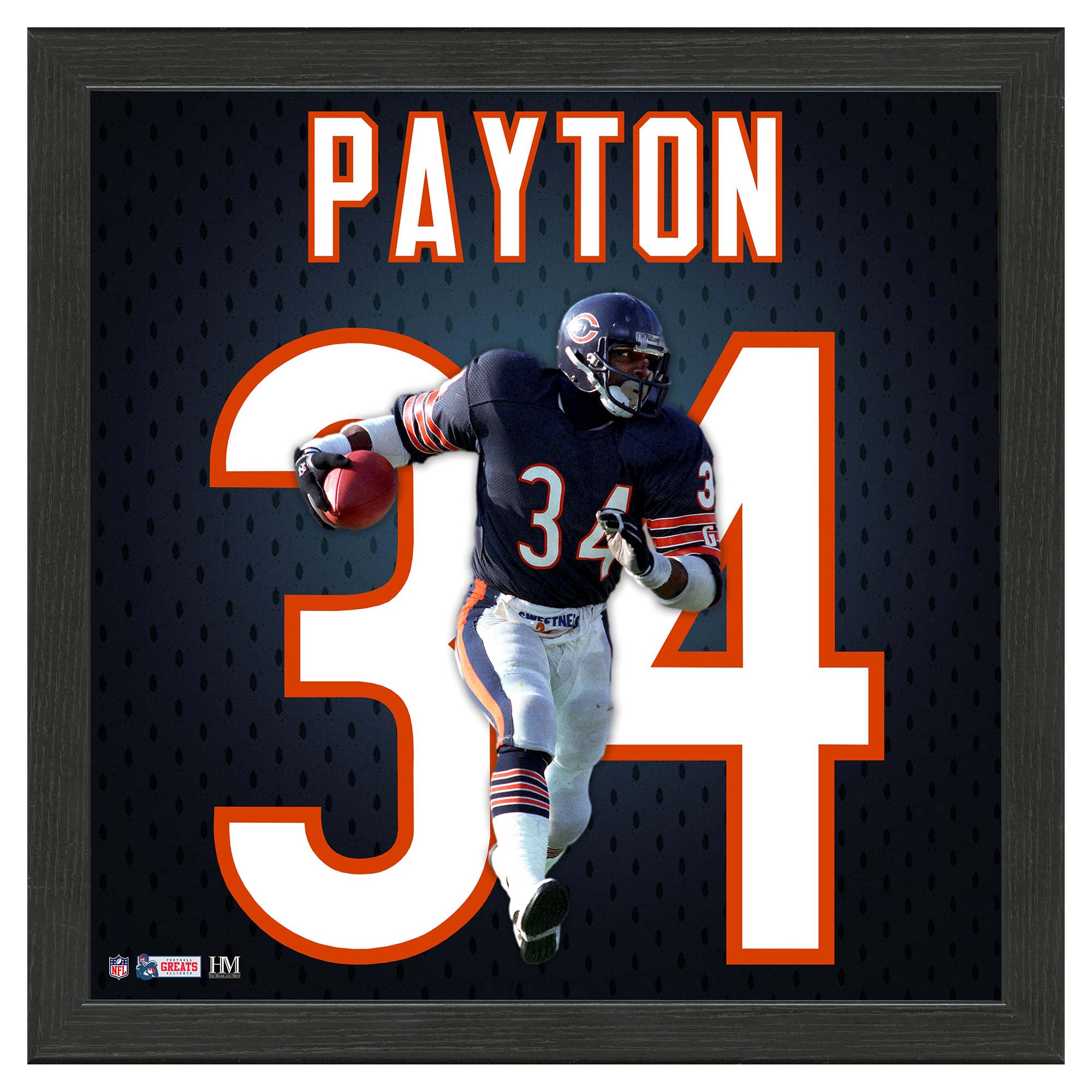 Walter Payton #34 Chicago Bears Impact Jersey Framed NFL Photo