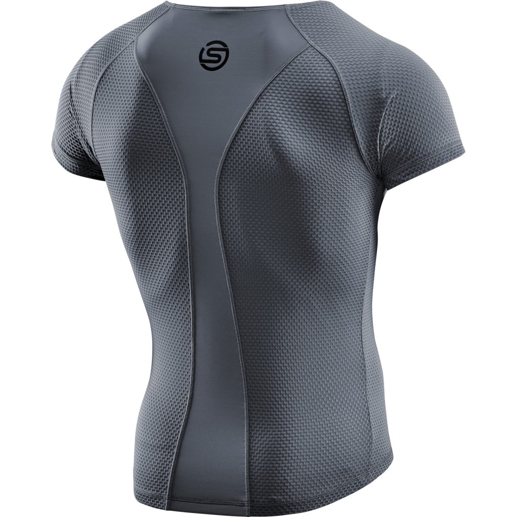 SKINS CYCLE Short Sleeve Baselayer Men - Charcoal