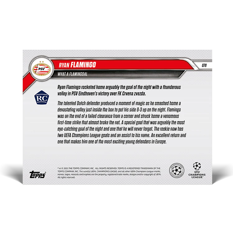 Ryan Flamingo - What a Flamingoal - 24/25 UCL Topps NOW® Card 78