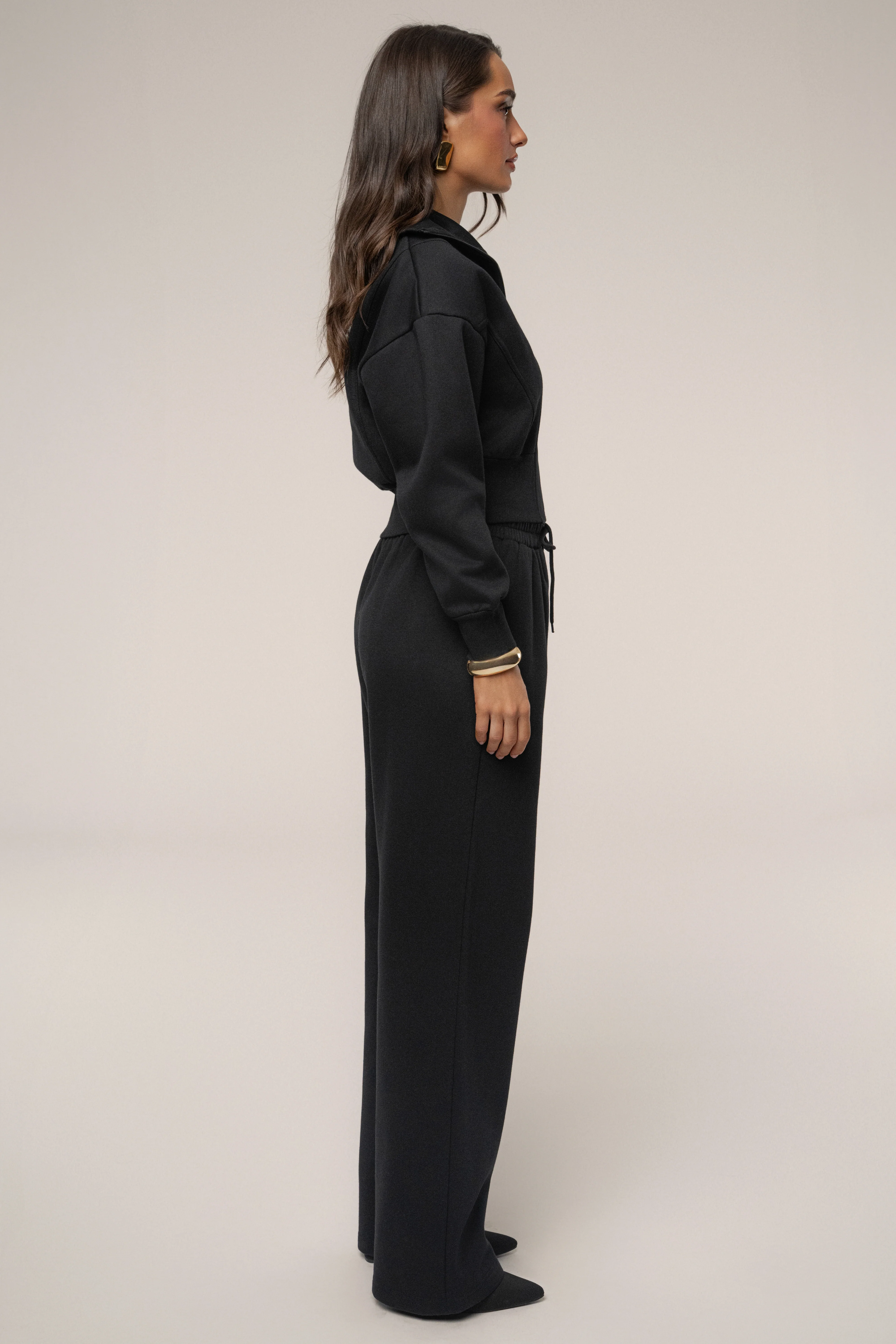 Black JLUXLABEL Logo Fleece Pants