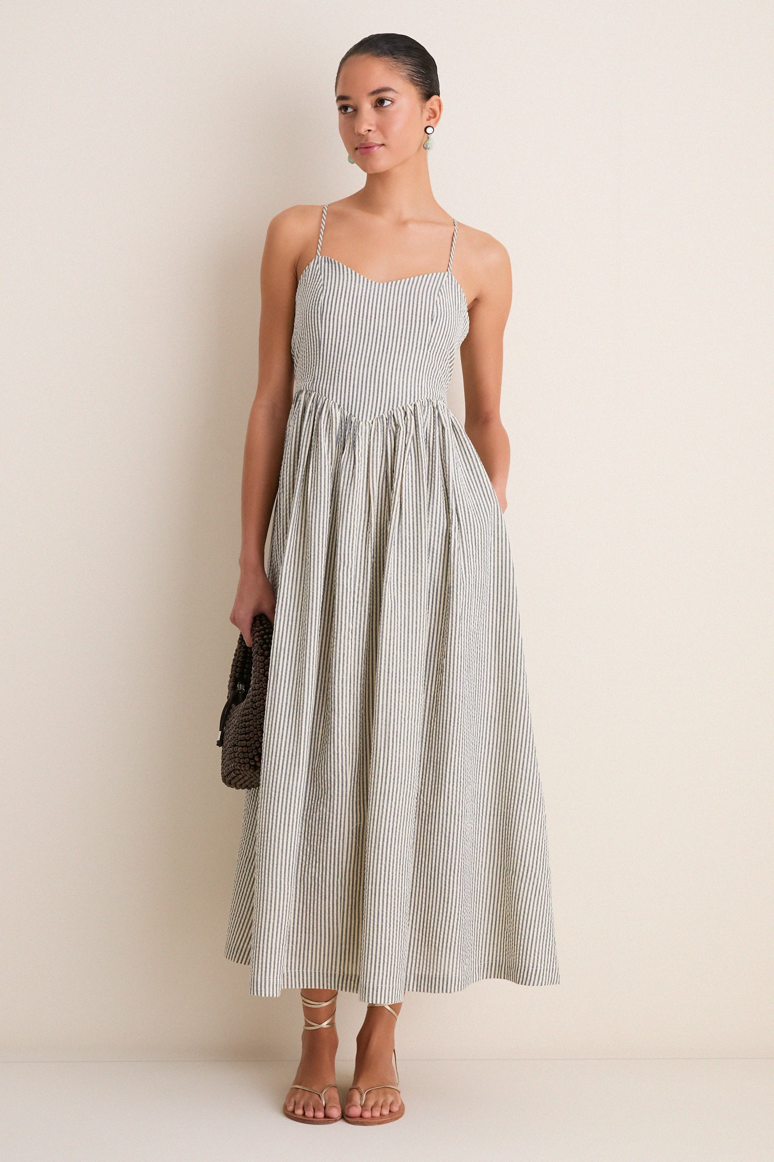 Newburyport Stripe Cotton Day Dress