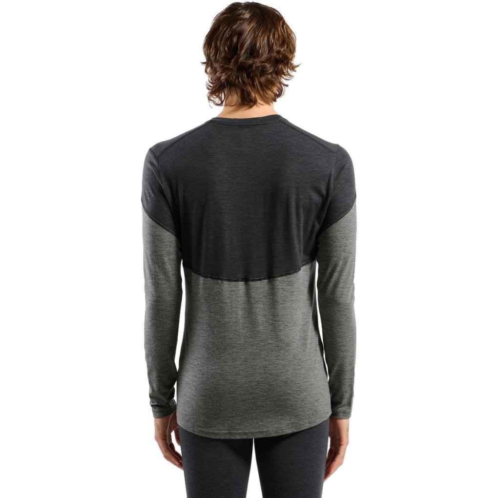 Odlo Revelstoke Performance Wool Warm Long-Sleeve Base Layer Top Men - dark grey melange