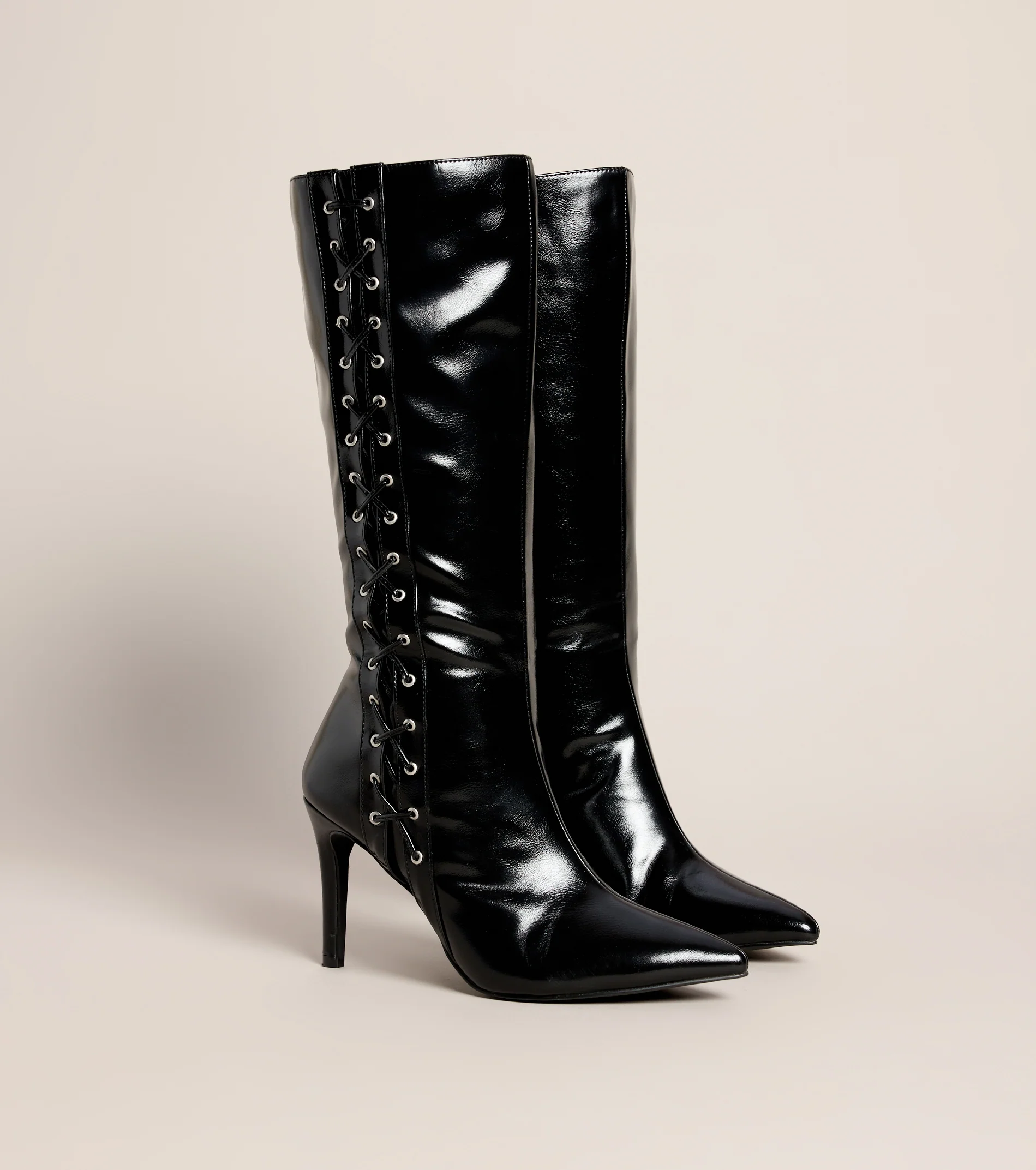 On Top Power Muse Pointed Toe Stiletto Boots