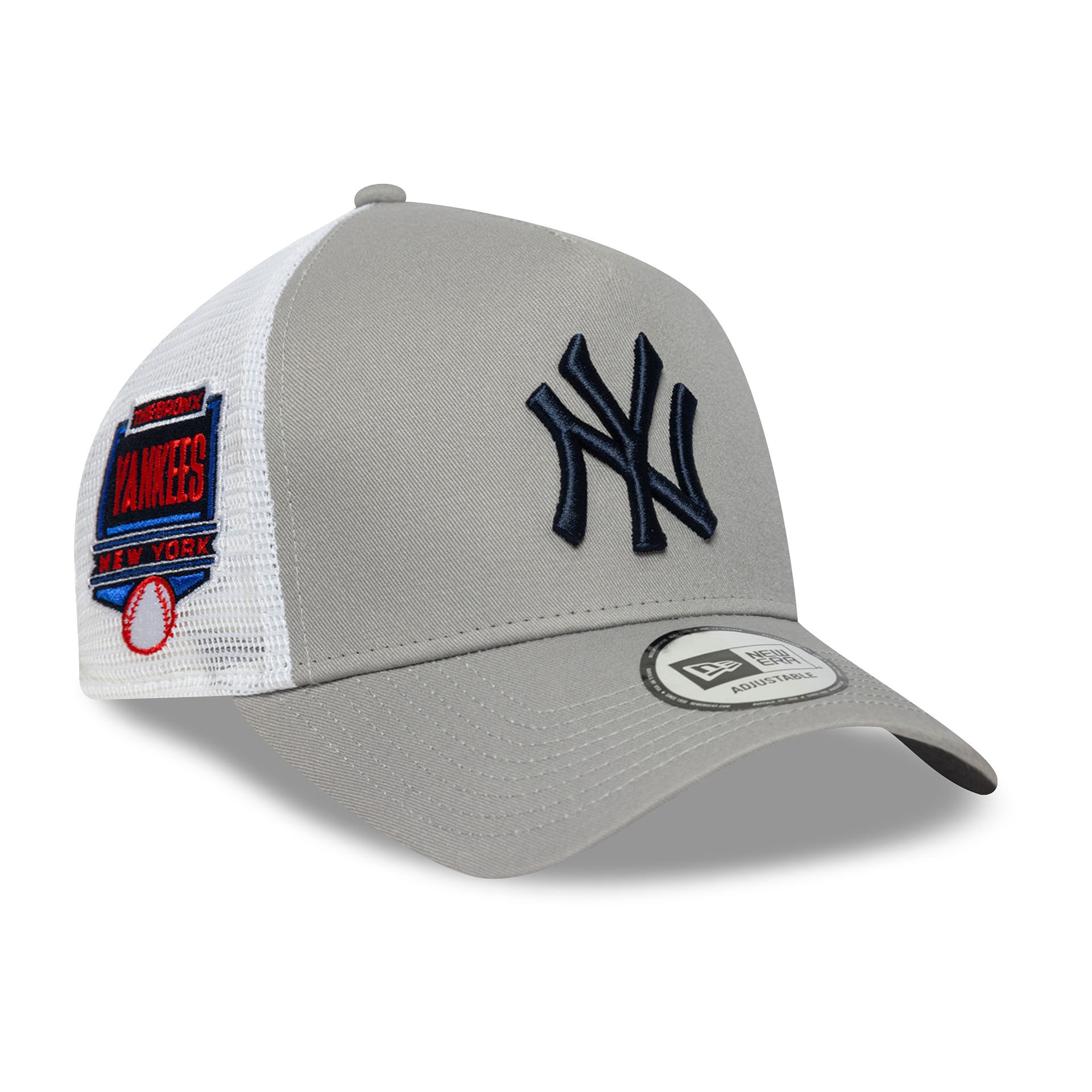 New York Yankees Side Patch Trucker Adjustable MLB Cap Grey
