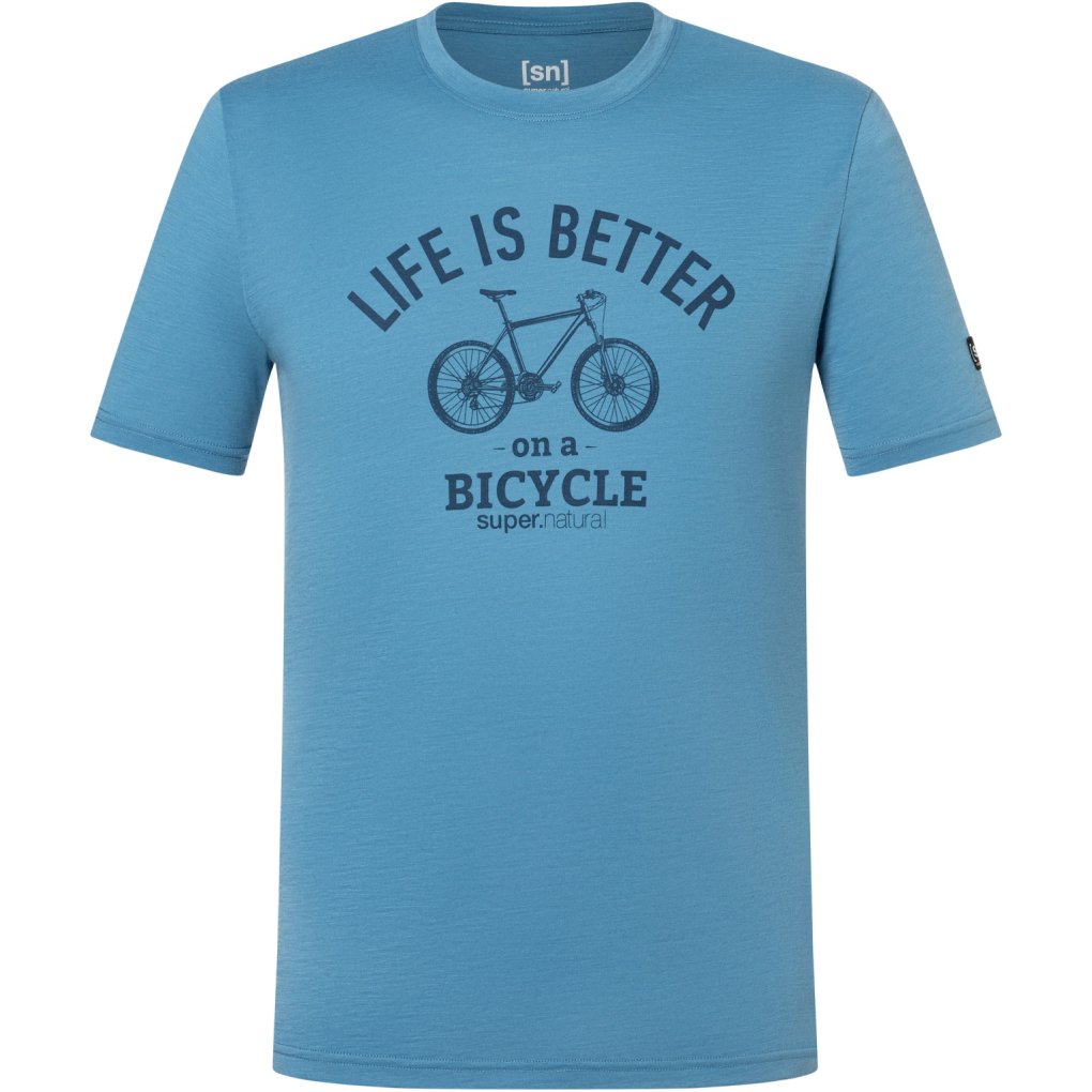 SUPER.NATURAL Better Bike Tee Men - Blue Heaven/Ocean Blue