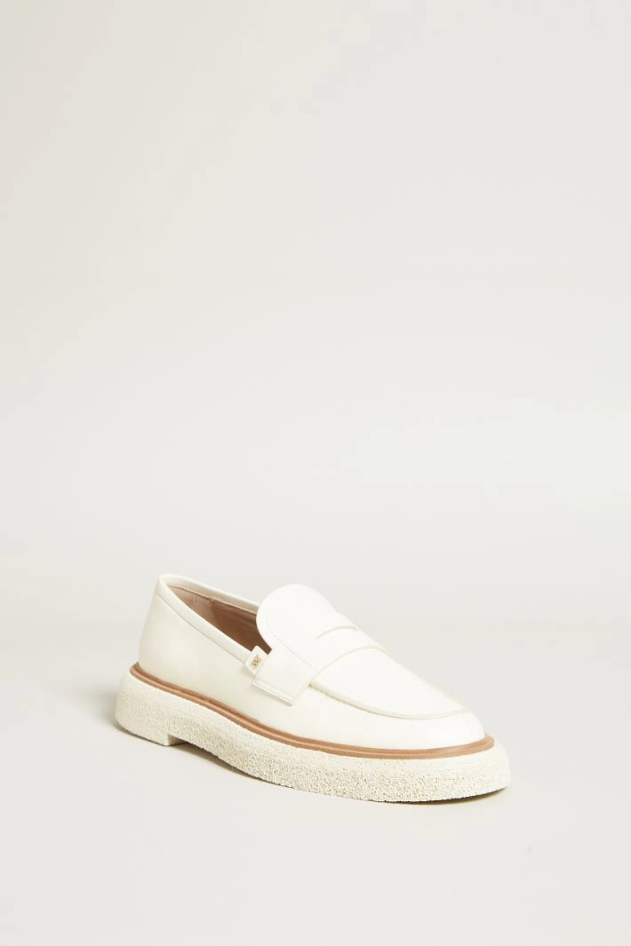 Smooth leather moccasins - MILK