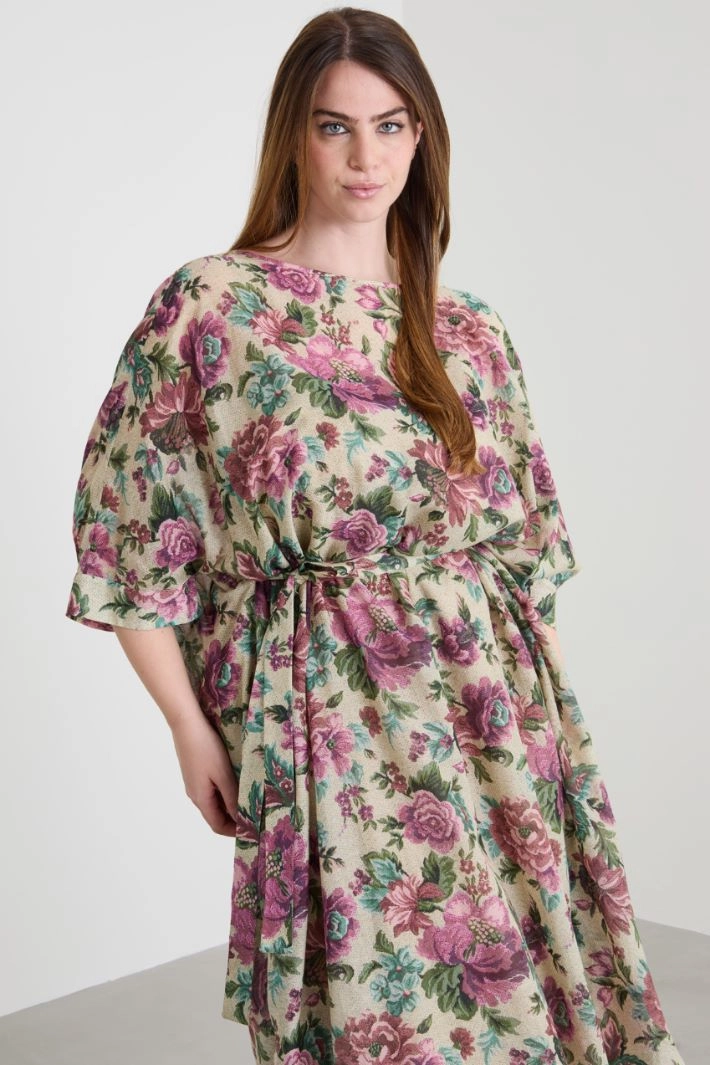 Cotton and silk voile dress - PINK GREEN