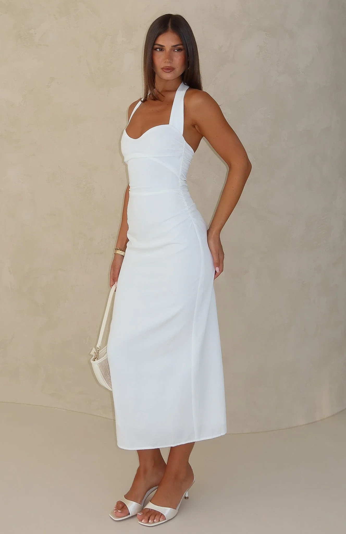 Sweet Glow Midi Dress White