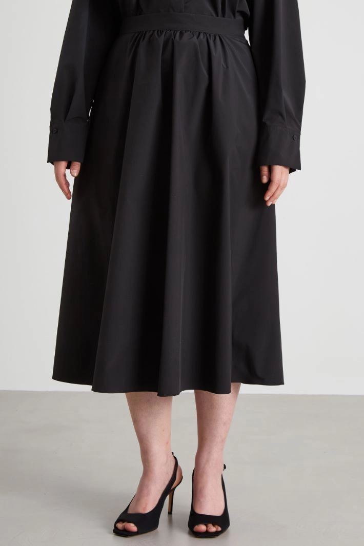Flared taffeta skirt - BLACK
