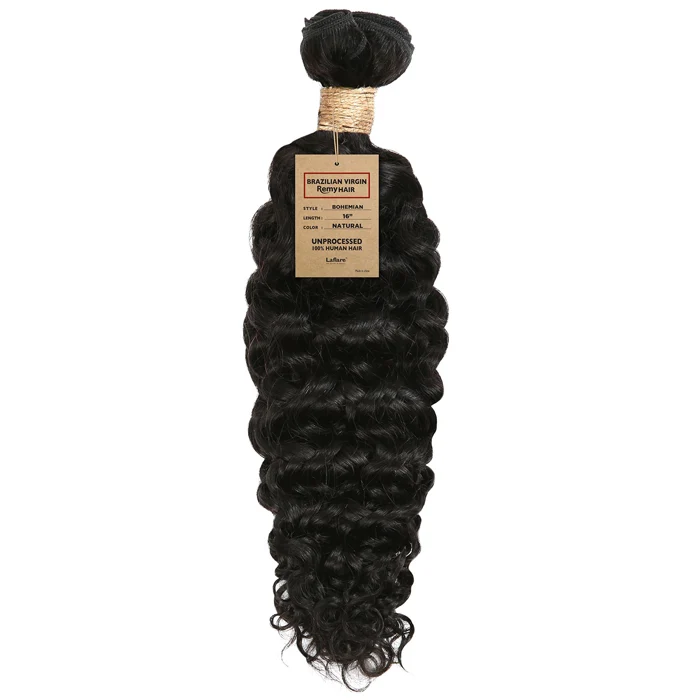 Laflare 100% Unprocessed Brazilian Virgin Remy Human Hair Weave - NATURAL BOHEMIAN 10/18/20
