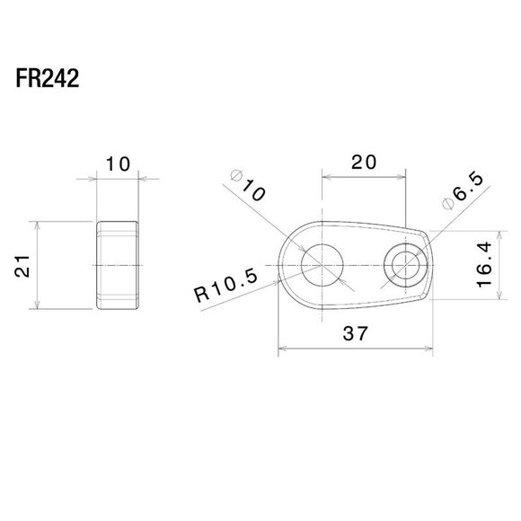 Support Clignotant Rizoma avant - NoirBMW 1200 R NINE-T URBAN G/S ABS (0J41) - 2017 - 2022Ref : RZ0900 / FR242B