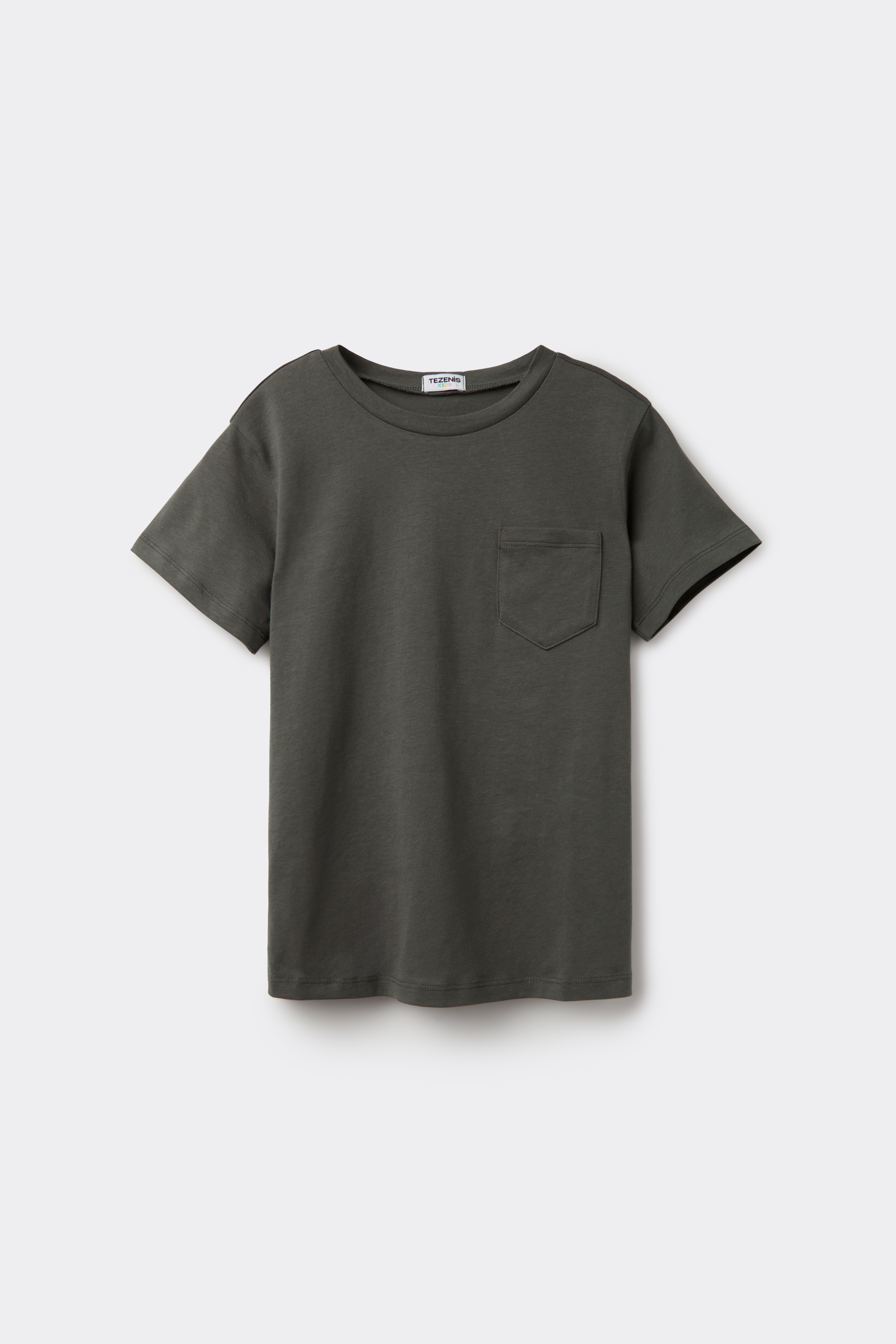 Boys’ Cotton Round Neck T-Shirt with Pocket