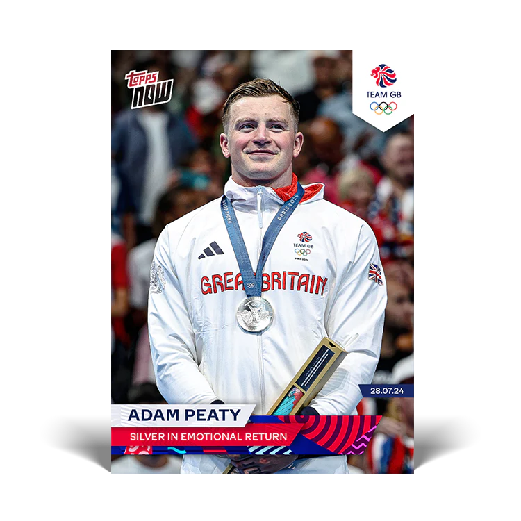 Adam Peaty - Silver in emotional return - 2024 Team GB TOPPS NOW® Card 4
