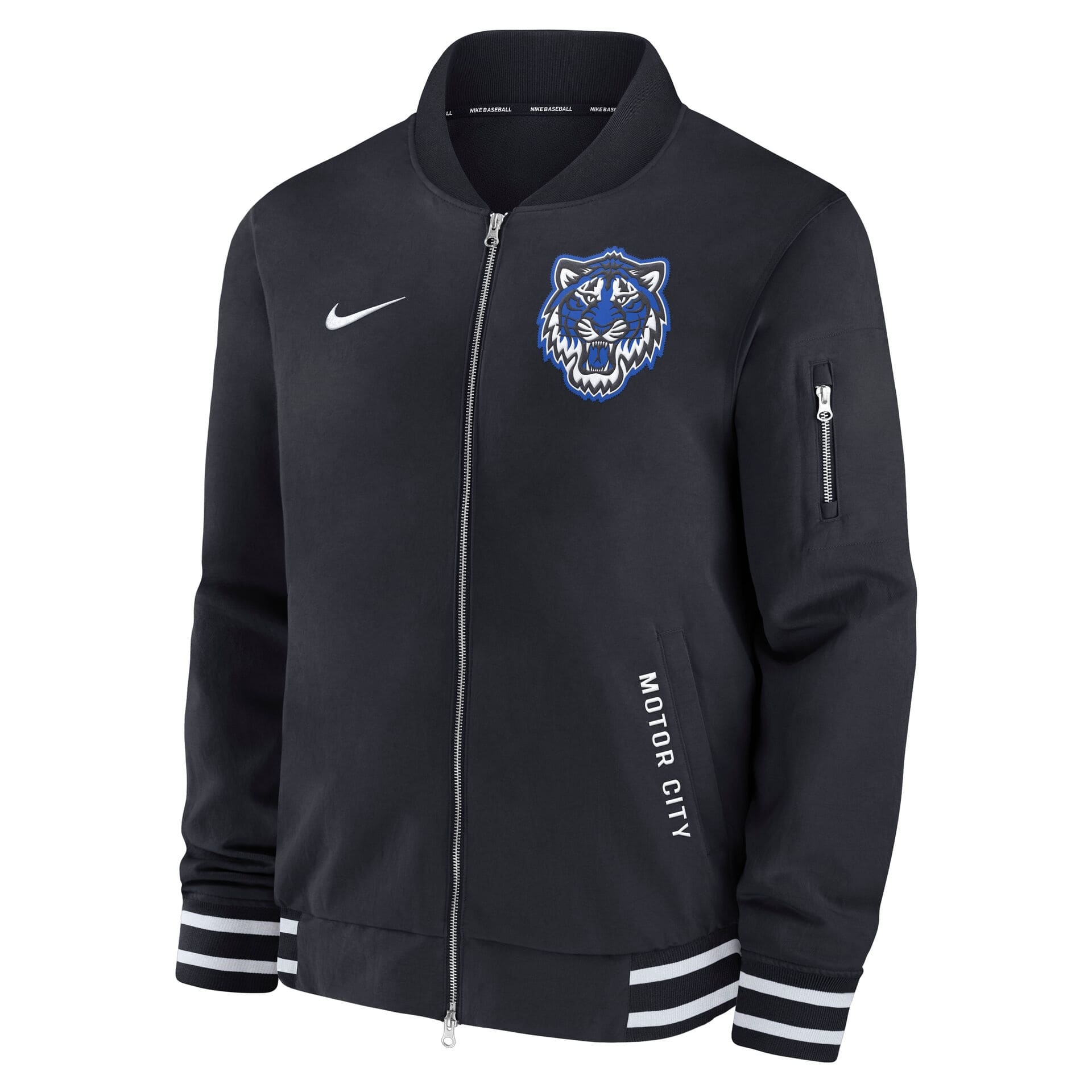 Detroit Tigers City Connect 2026 MLB Authentic Dugout Bomber Jacket Navy