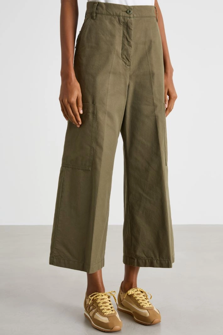Canvas cargo trousers - GREEN