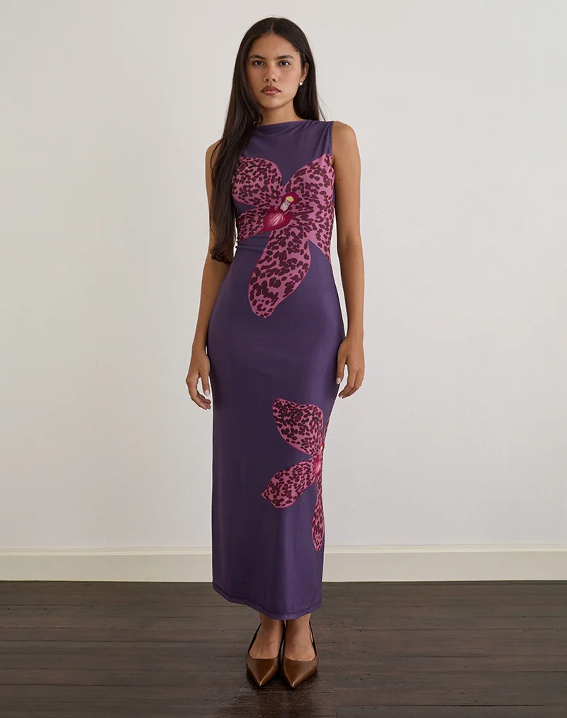 Fayola Maxi Dress in Vibrant Orchid Purple